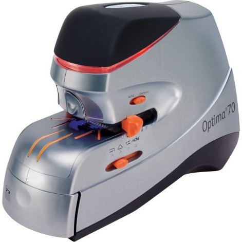 Agrafeuse électrique Optima 60E, blanc/gris/bleu