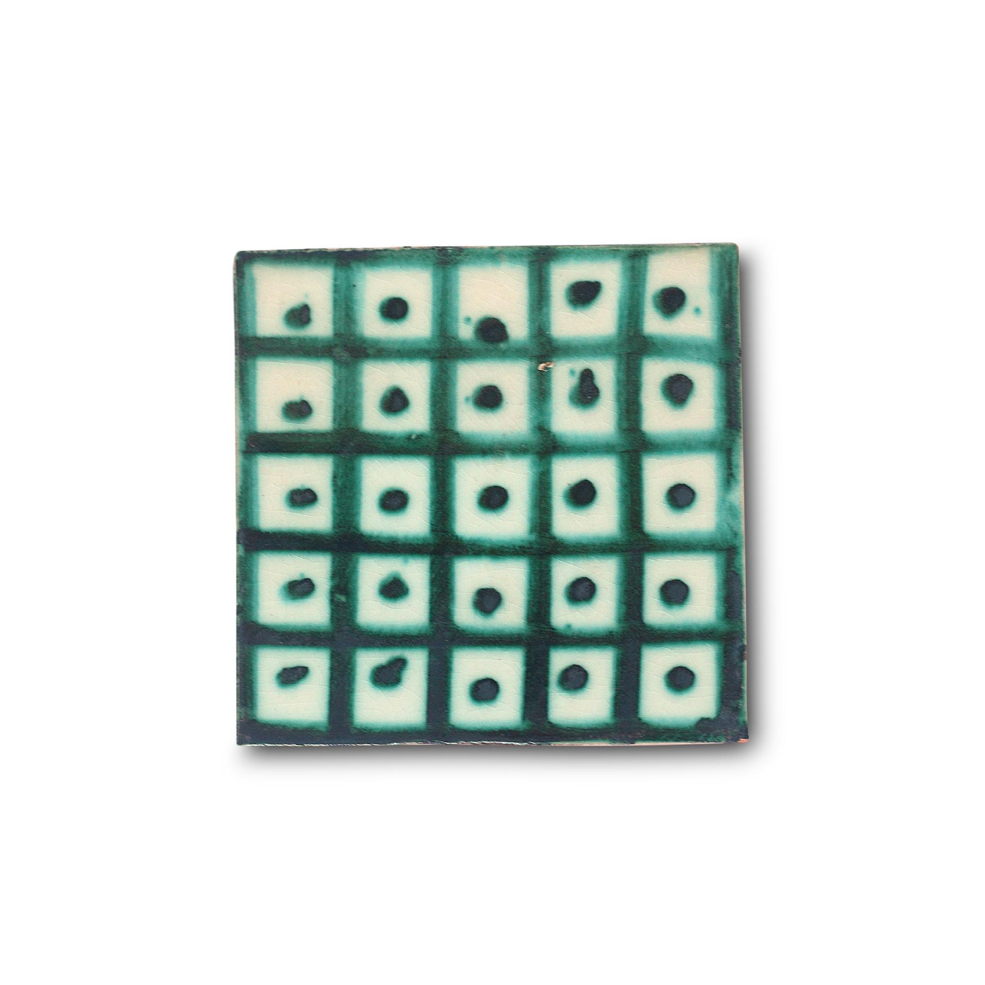 Kachel 'Point Turquoise', H 10 cm, B 10 cm, T 1 cm von fischer's lagerhaus