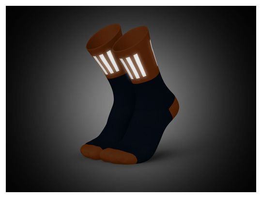Chaussettes Running Incylence High-Viz V3 Bleu/Orange Fluo
