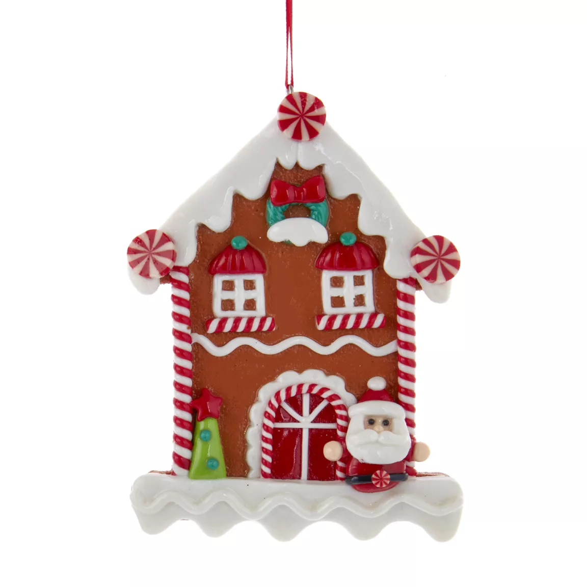 Maisonnette à suspendre (H12 cm) Père Noël et Pain d'épices