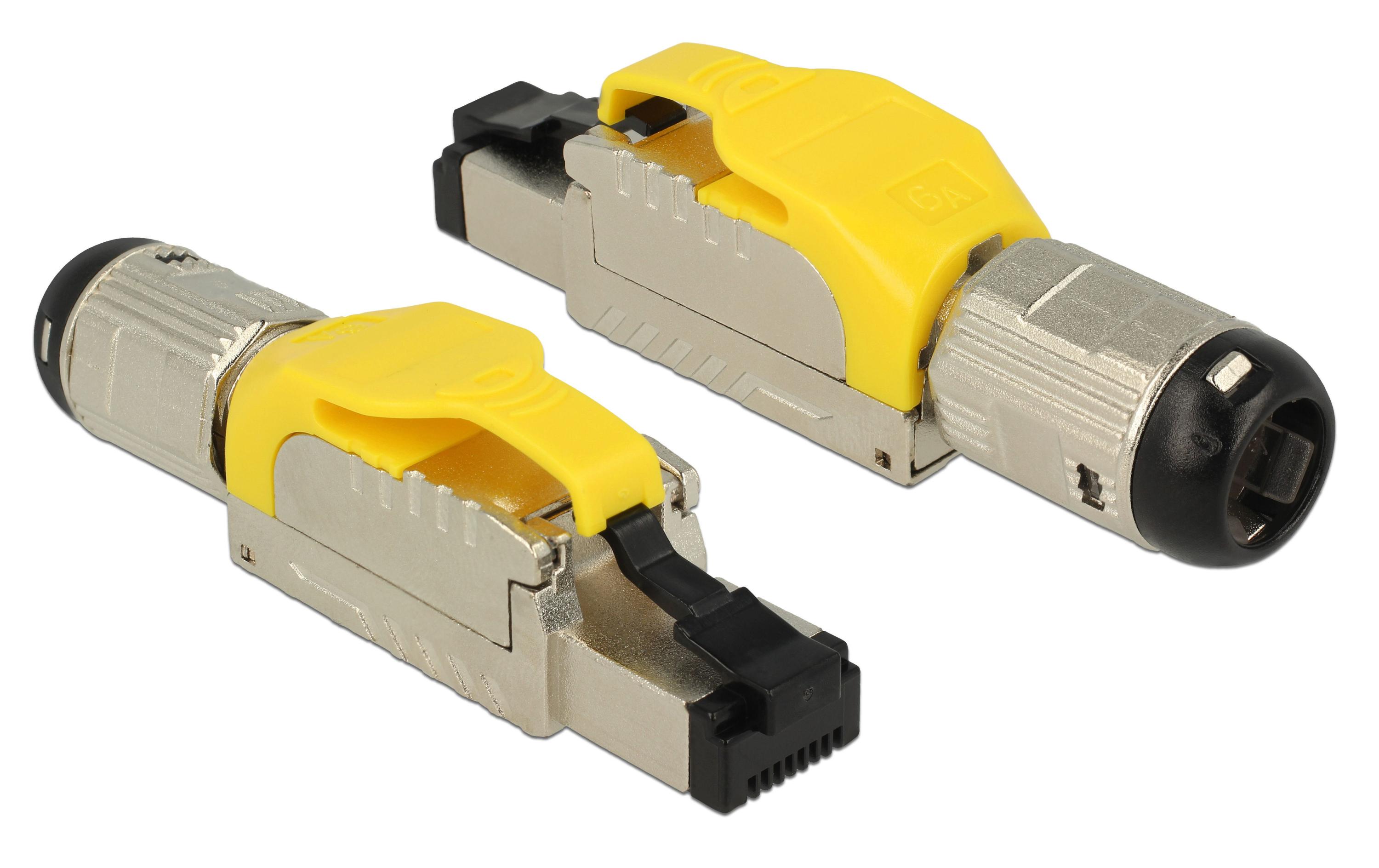 Stecker RJ45 Cat. 6A Feldkonfektion, 1 StückDelock RJ45 Stecker feldkonfektionierbar Cat.6A Metall