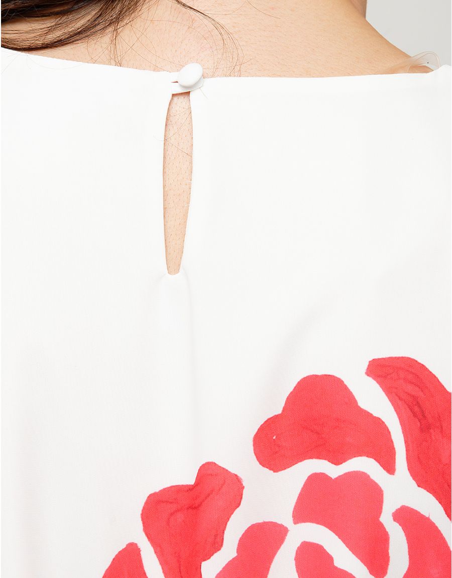 Robe chic écru imprimée