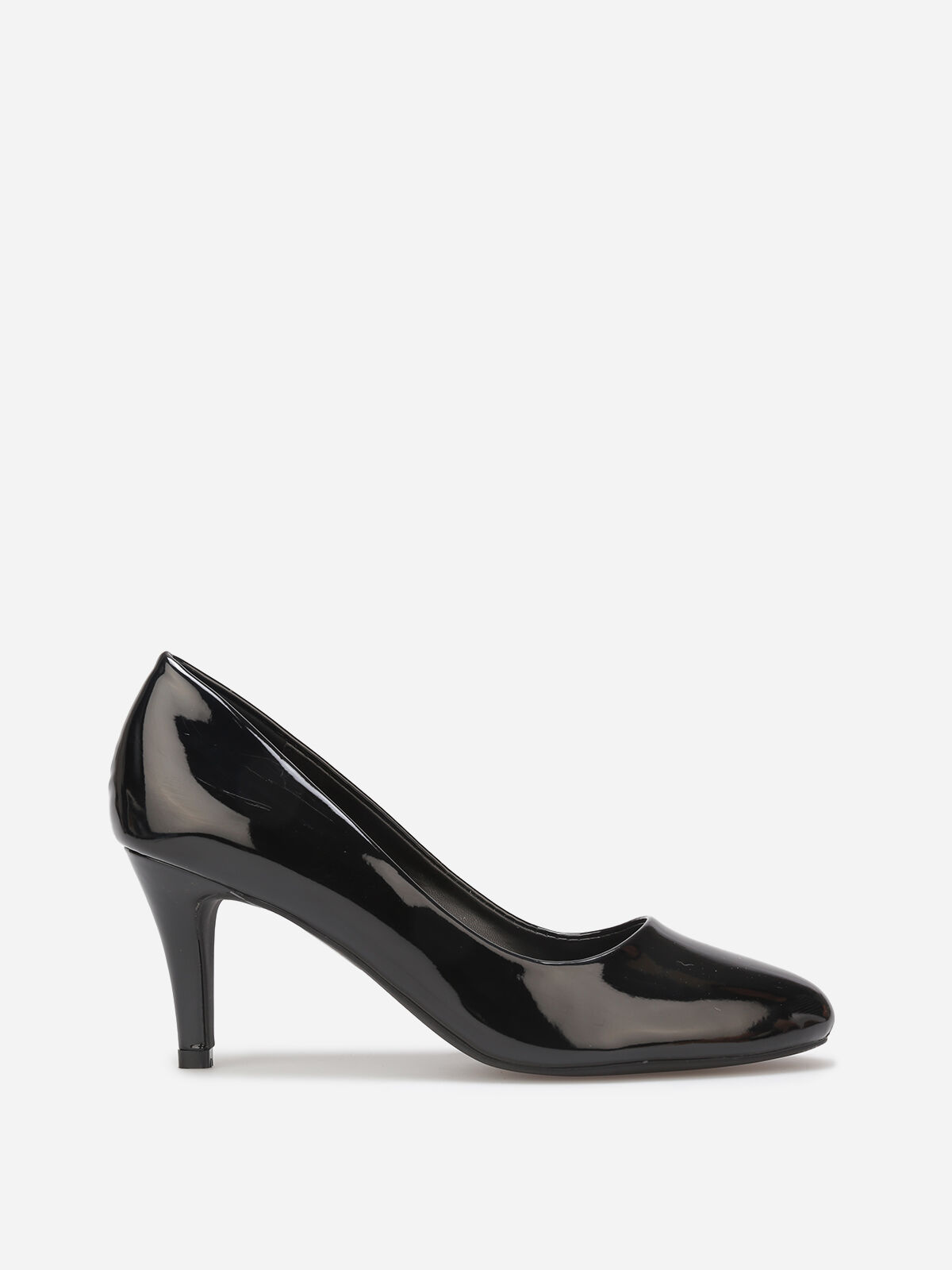 Escarpins vernis à petit talon- Noir