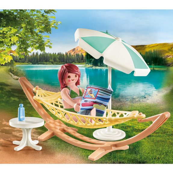 Vacancière et hamac Playmobil 71428 Family Fun camping