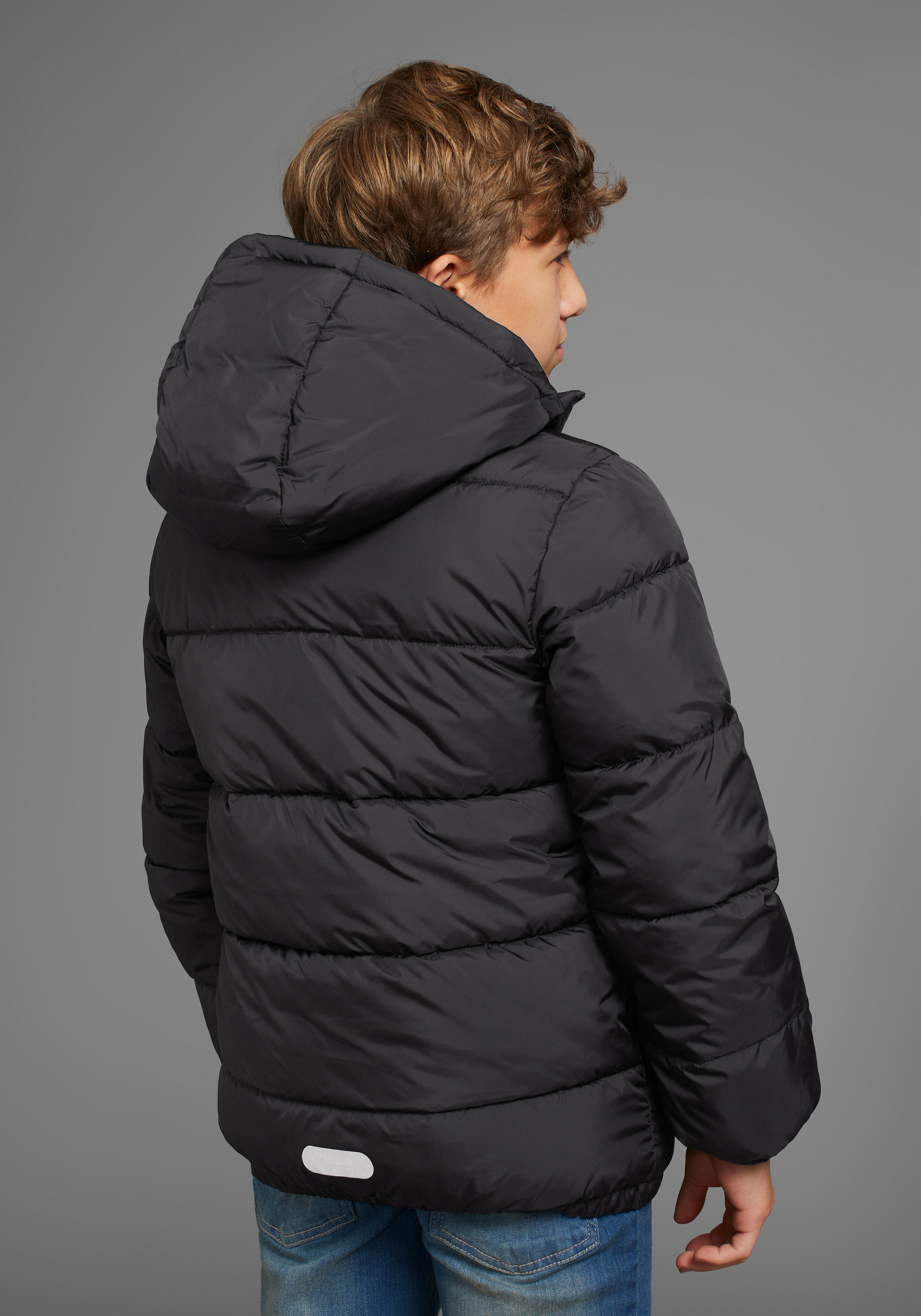 KangaROOS Winterjacke », Outdoor Steppjacke« mitKapuze mit reflektierendem Logo-Print