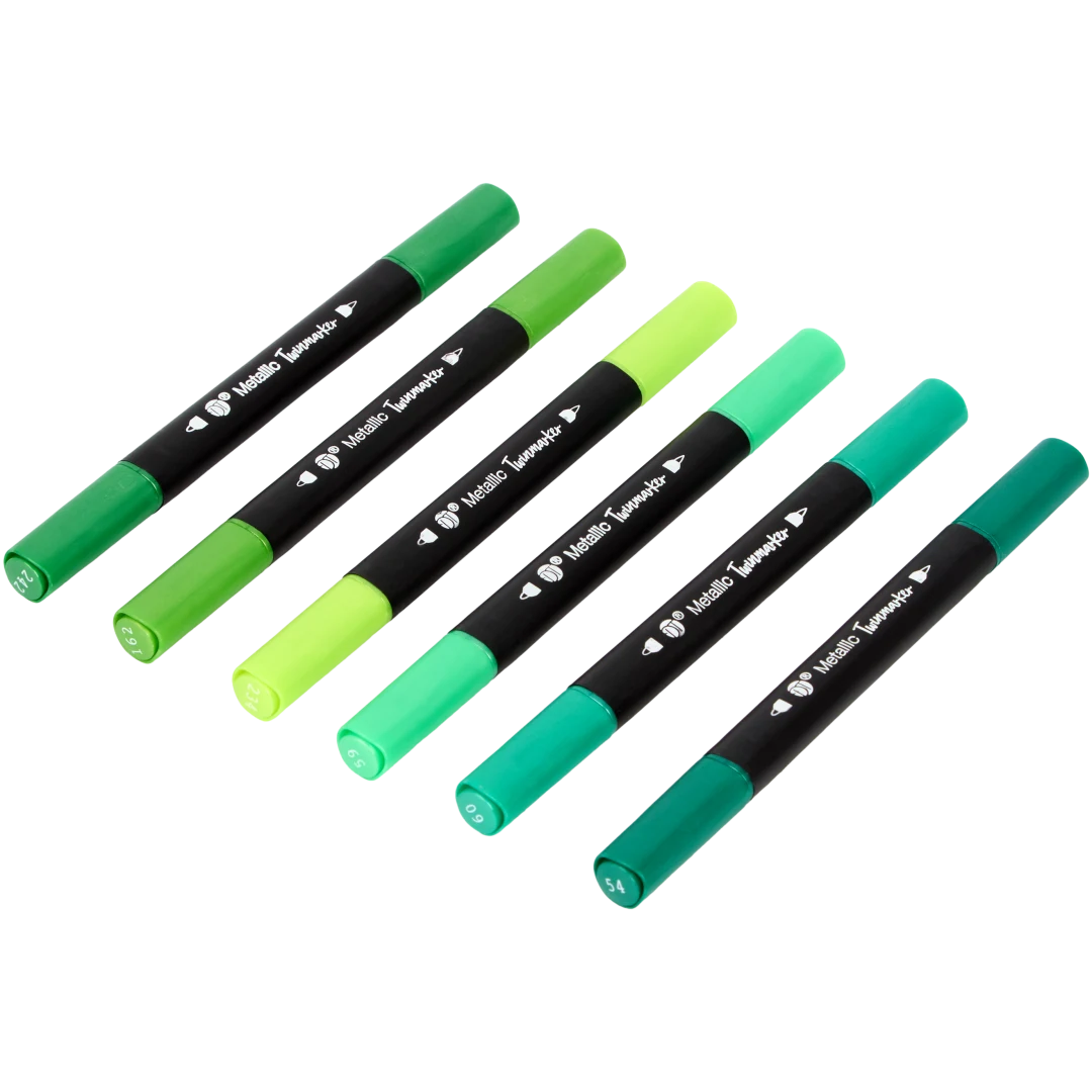 DécoTime metallic twinmarkers 6 stuks | diverse varianten