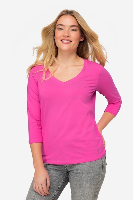 Basic-Shirt, V-Ausschnitt, 3/4-Arm, OEKO-TEX Made in Green