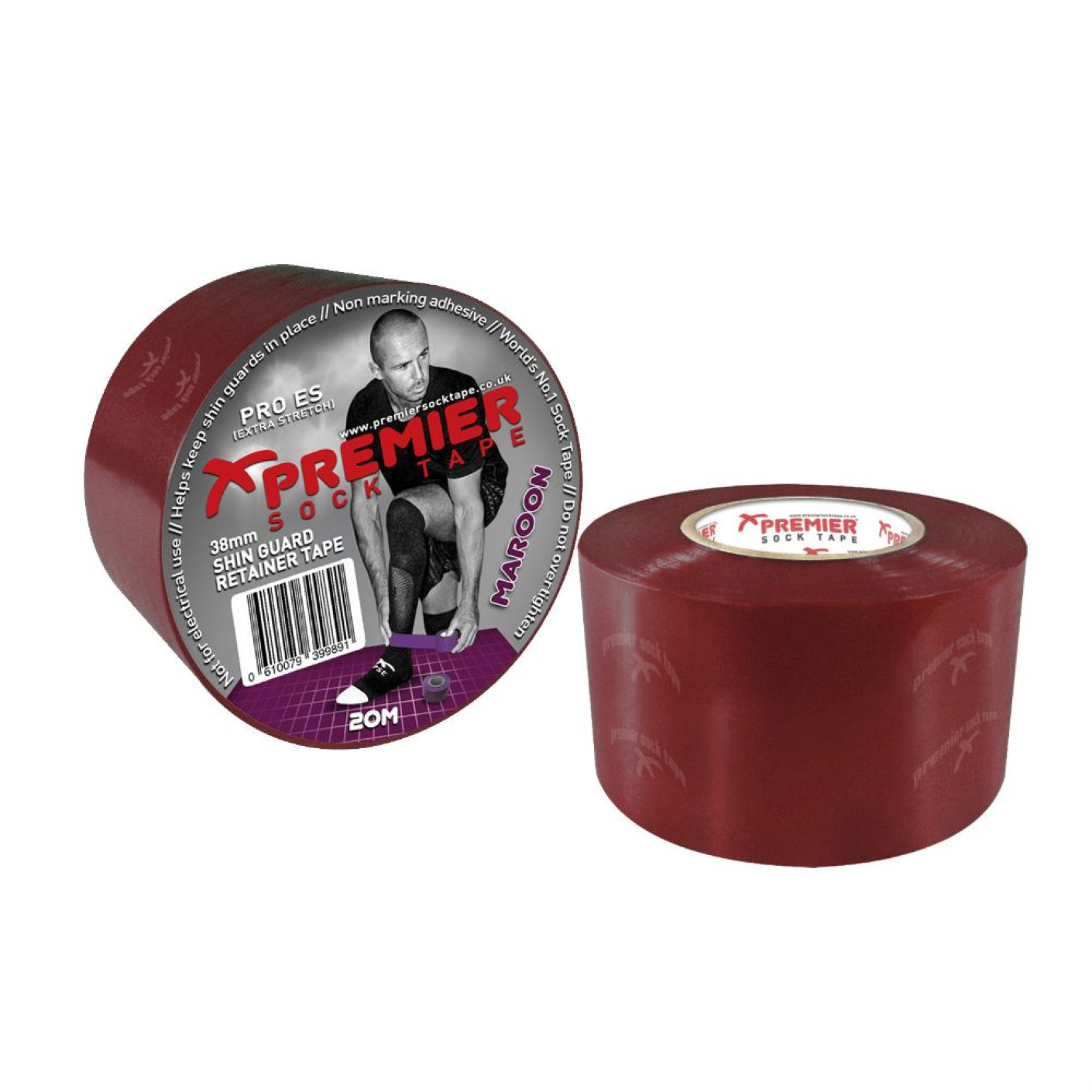 Premier Sokkentape 38mm x 20m Bordeauxrood