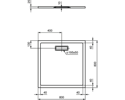 Ideal Standard Ultra Flat Nieuwe douchebak 80 x 80 x 2,5 cm zwart mat T4466V3