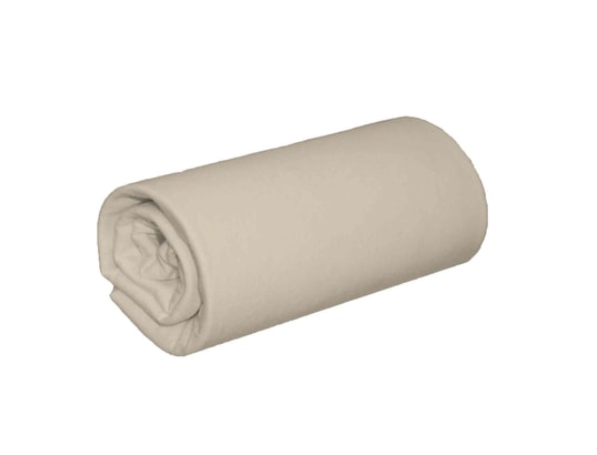 TERRE DE NUIT - Drap housse Lot de 2 draps housses jersey beige bonnet 30 cm 180x190