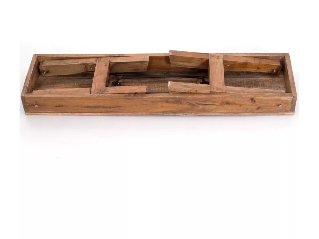BANC Aldo Bois de recyclage massif, pieds pliables 01 natur-vintage