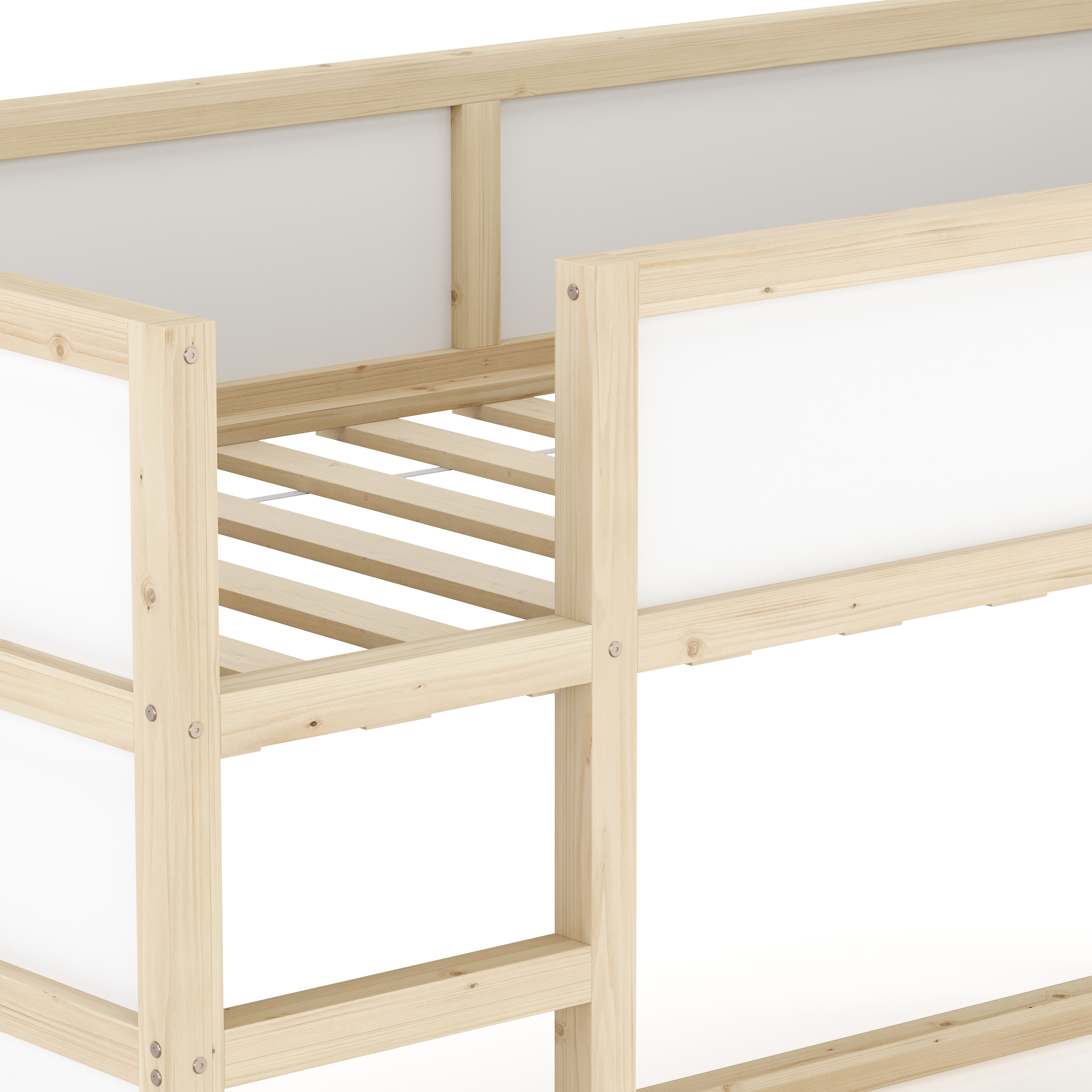 Kinderbett Hochbett BOSWIL 90 x 200 cm 2-in-1 natur/weiss