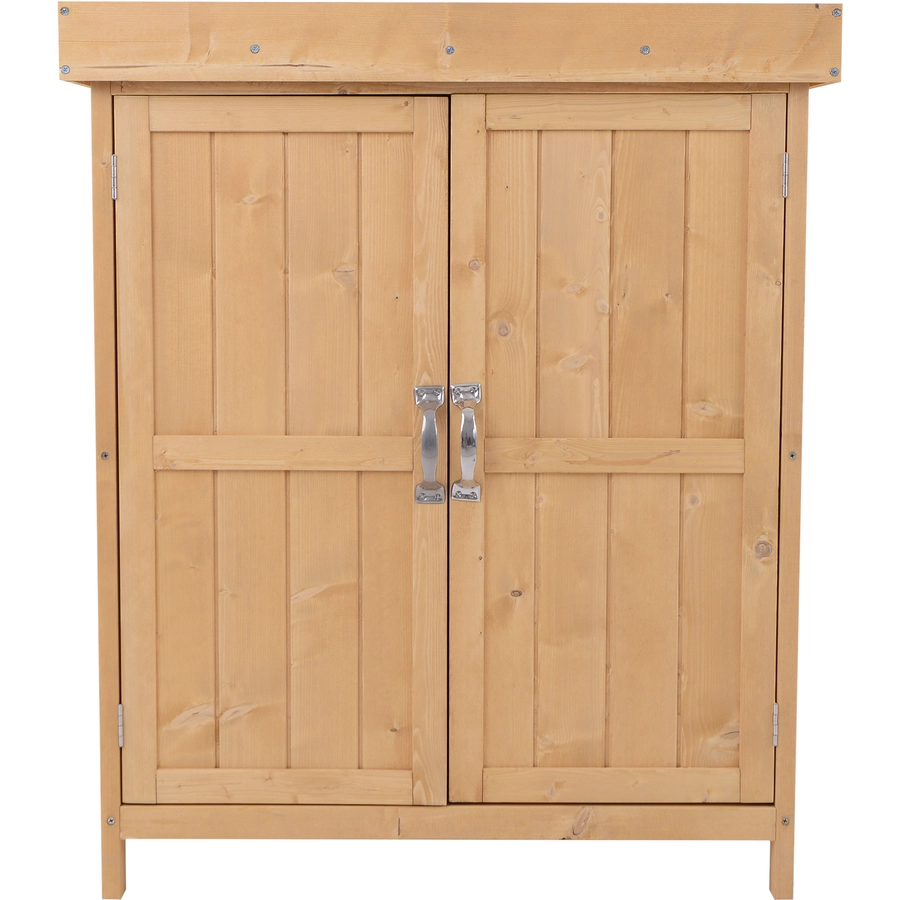 Outsunny Geräteschrank mit 2 Fächer natur
