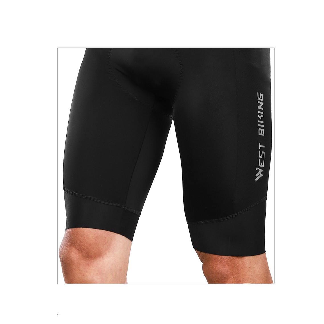 (Gr. XS) Gepolsterte Herren Fahrrad Velo Rennrad Träger Hose - Schwarz