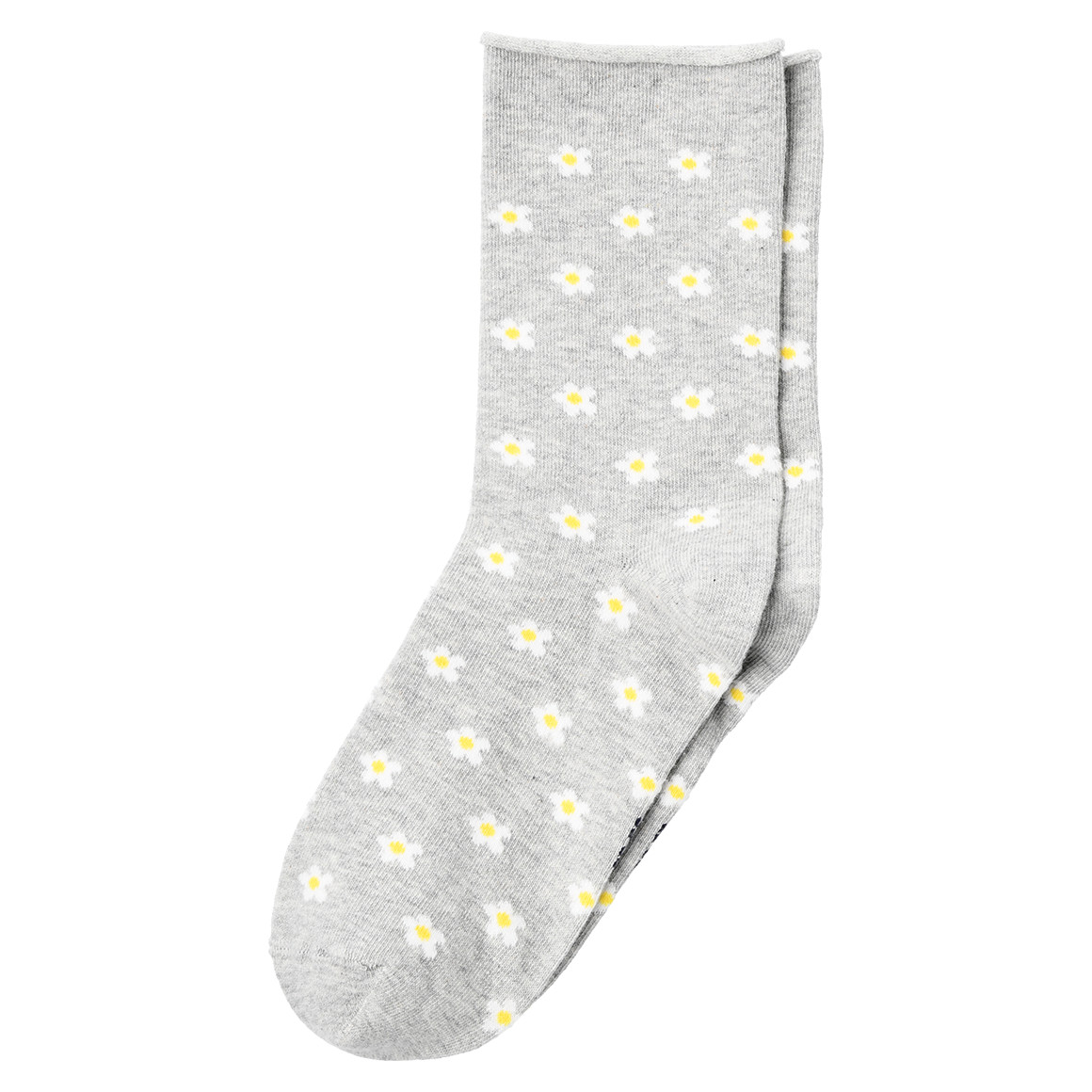 Gina Benotti 5 Paar Damen Socken mit Blümchen dunkelblau / blau / grau