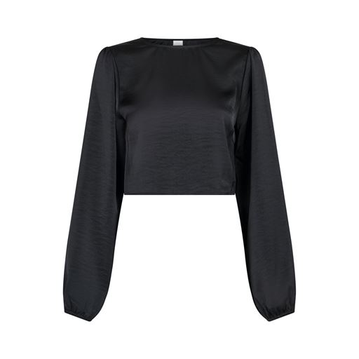 Neo Noir Aura Heavy Sateen Bluse, Sort, 38