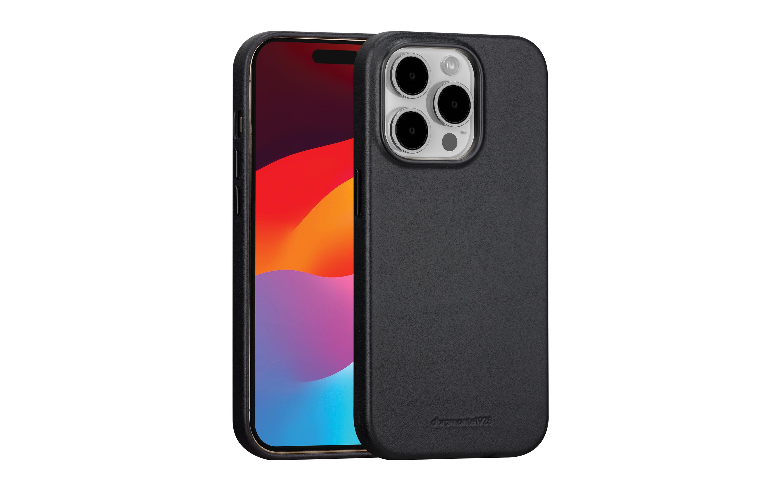 Book Cover Roskilde iPhone 15 Pro SchwarzSchutzhülle aus Leder mit MagSafe-Funktion für das Apple iPhone 15 Pro