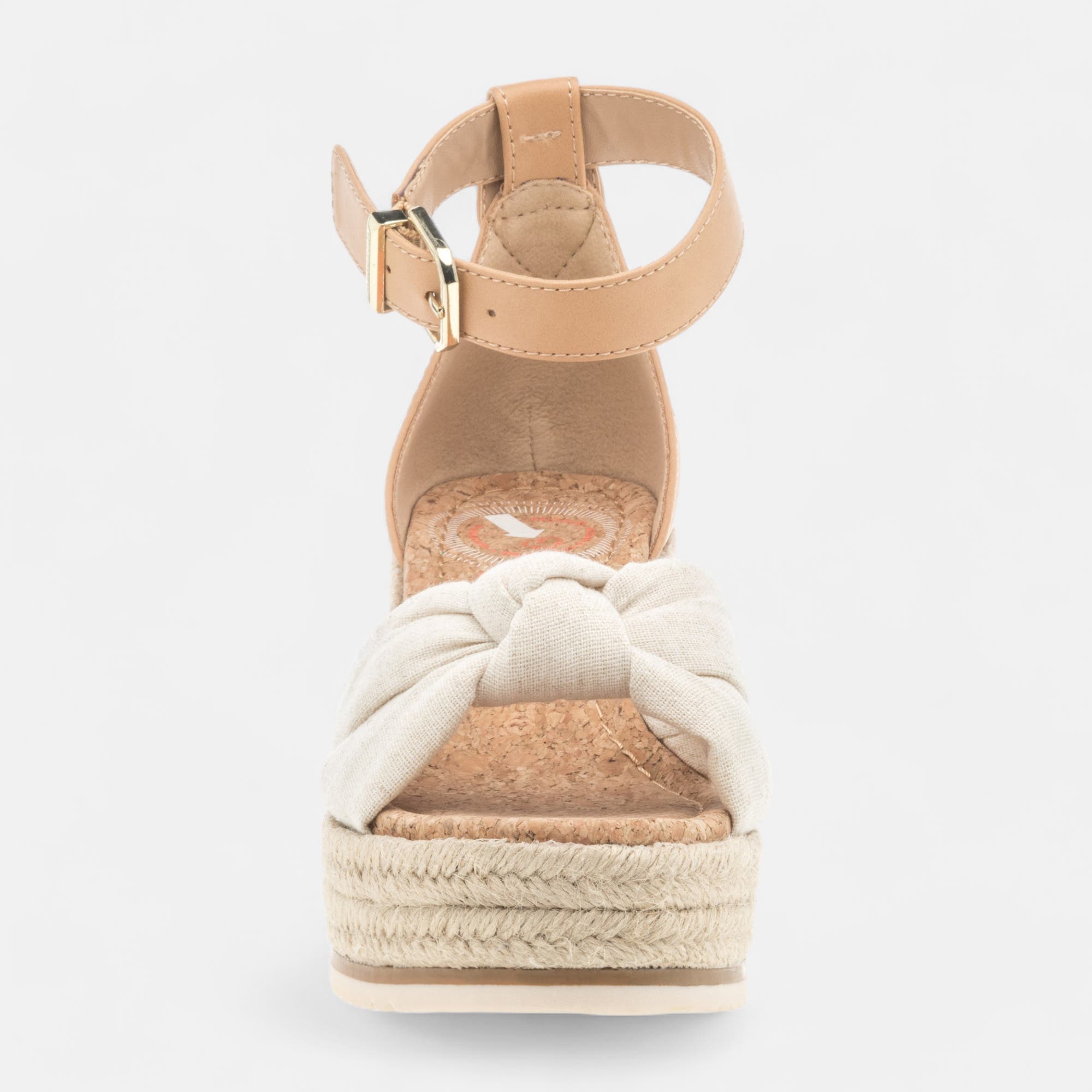 Espadrilles à talon compensé Femme beige