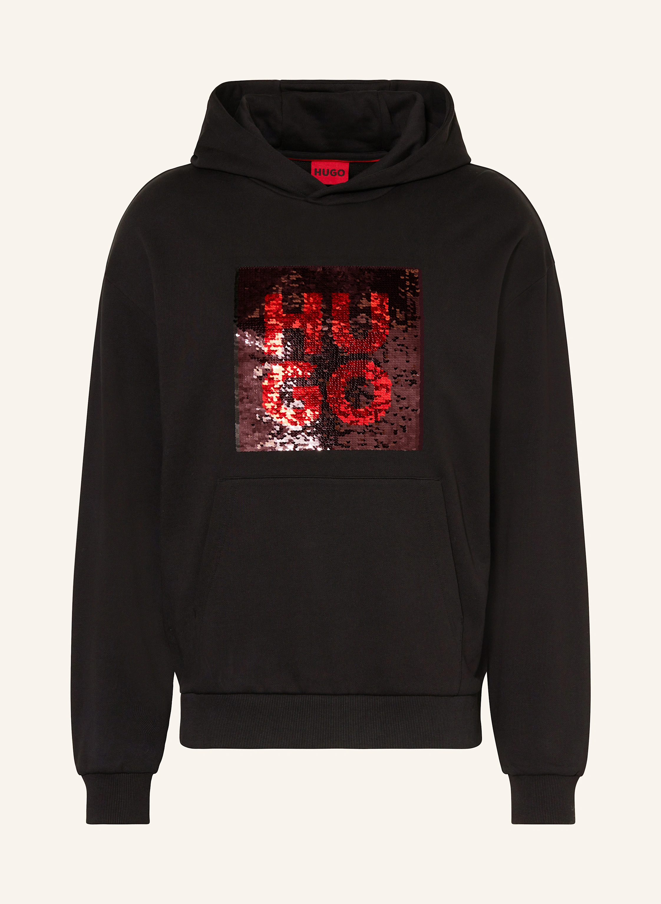 HUGO Hoodie DESEQINO mit Pailletten