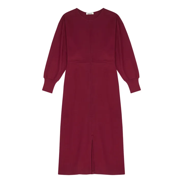 SMALLABLE BASICS Robe Longue Femme Manches Chauve-souris en Coton Organique | Bordeaux