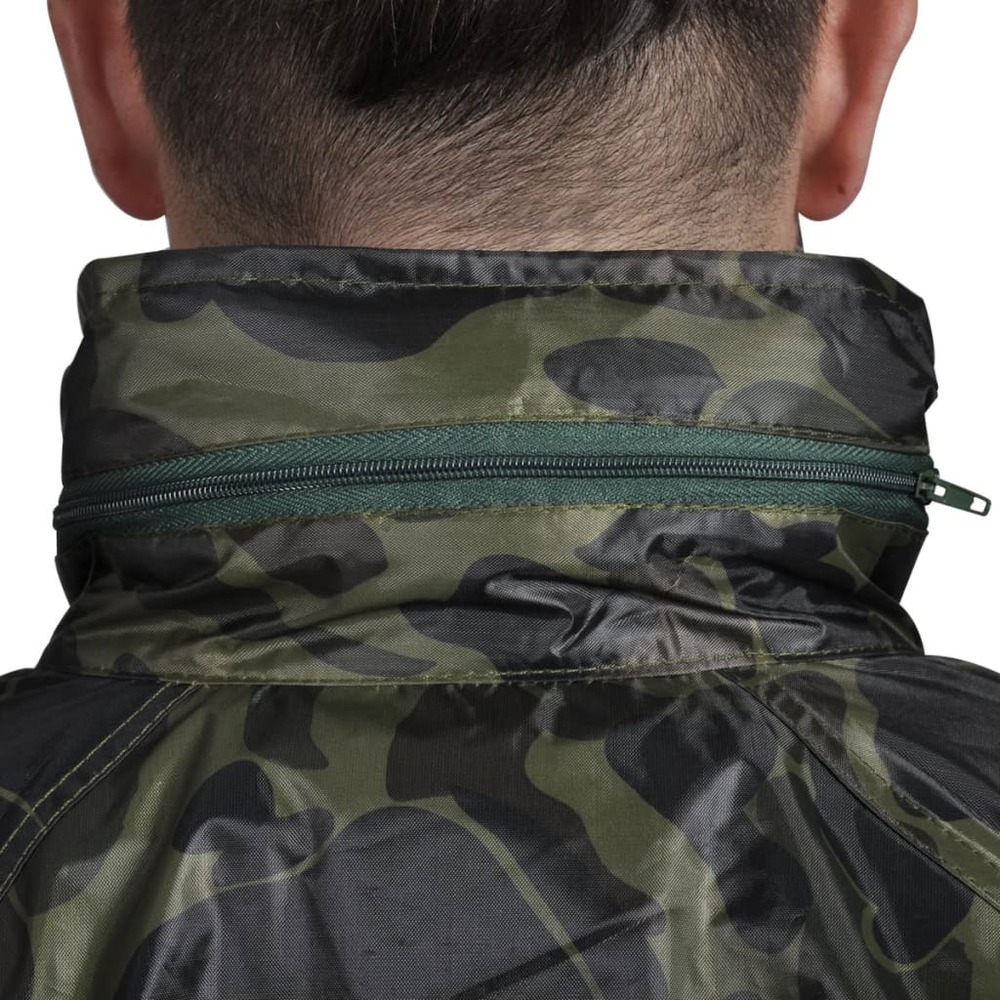 Combinaison de pluie avec capuche 2 pcs hommes camouflage m