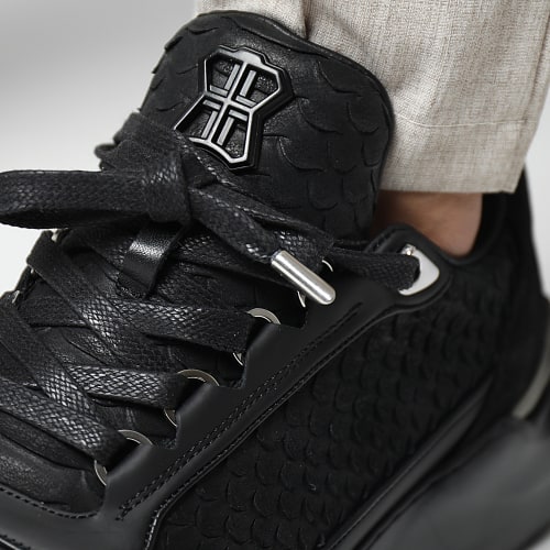 Baskets Hector Runner Python Cut-Matt Nappa Black