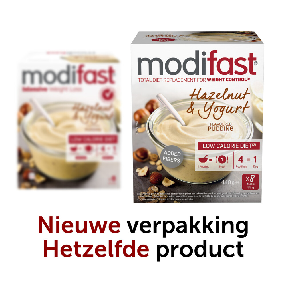 Modifast Intensive Pudding Yoghurt Hazelnoot8 x 55 gr