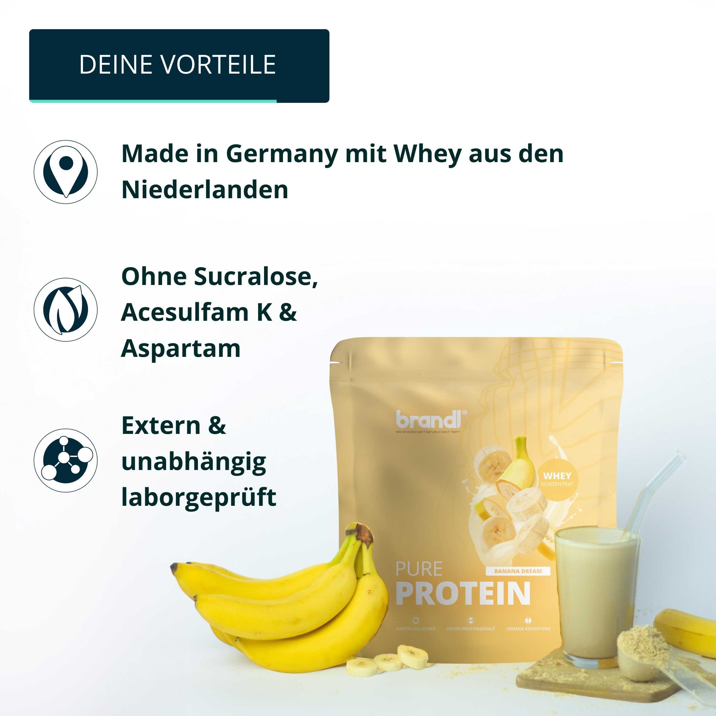brandl® Pure Protein 2.0 Proteinpulver Whey | Eiweißpulver mit natürlichem Aroma