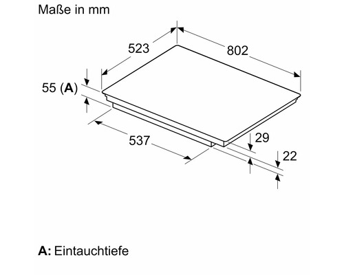 Bosch inductiekookplaat met frame, 80,2 x 51,3 cm, 4 kookzones, PXV845HC1E