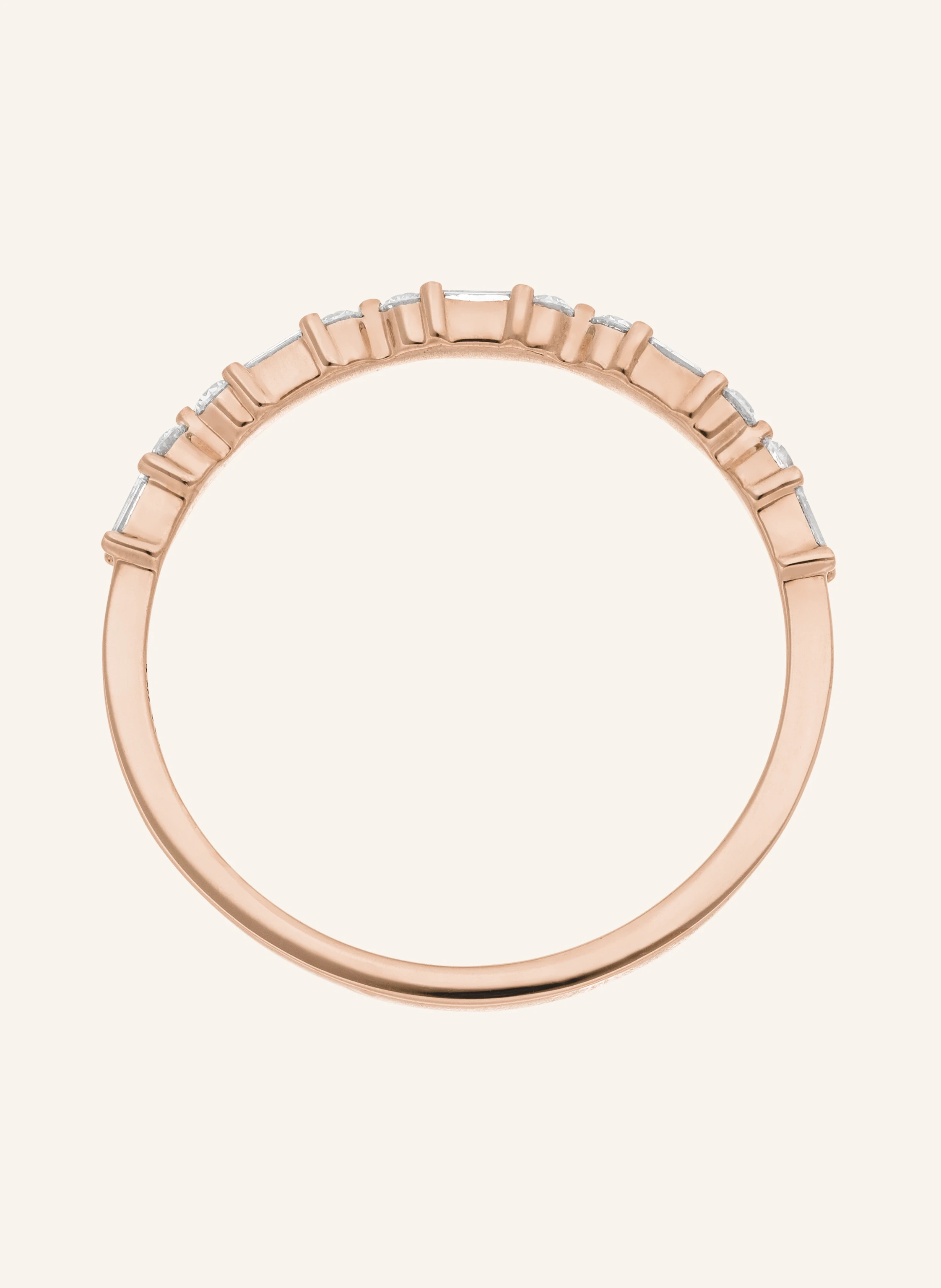 Leaf Ring BAQUETTE aus 14 Karat Roségold mit Diamanten