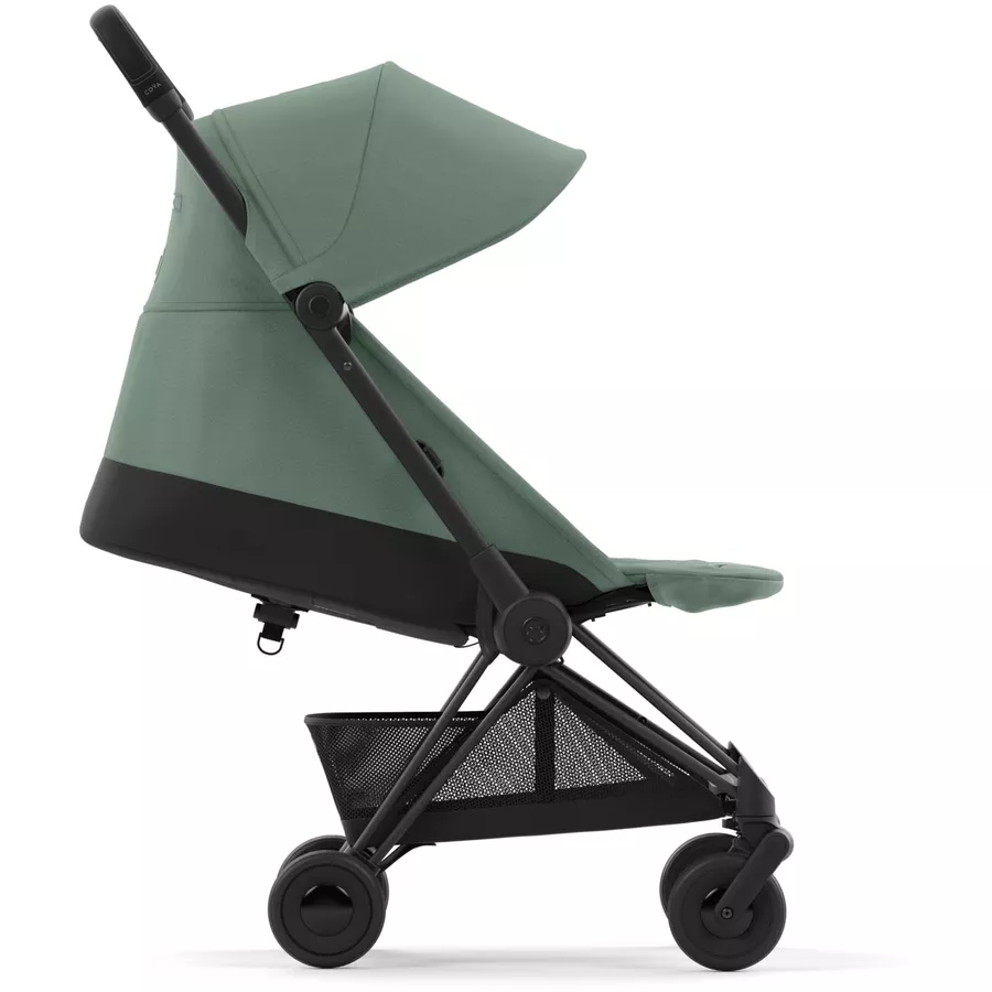 cybex PLATINUM Buggy Coya Matt Black Leaf Green inklusive Babyschale Cloud T I-Size Plus Leaf Green und Adapter