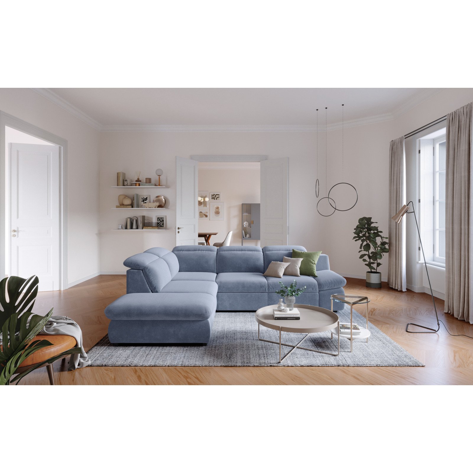Ecksofa Lorena Stoff, Ottomane links