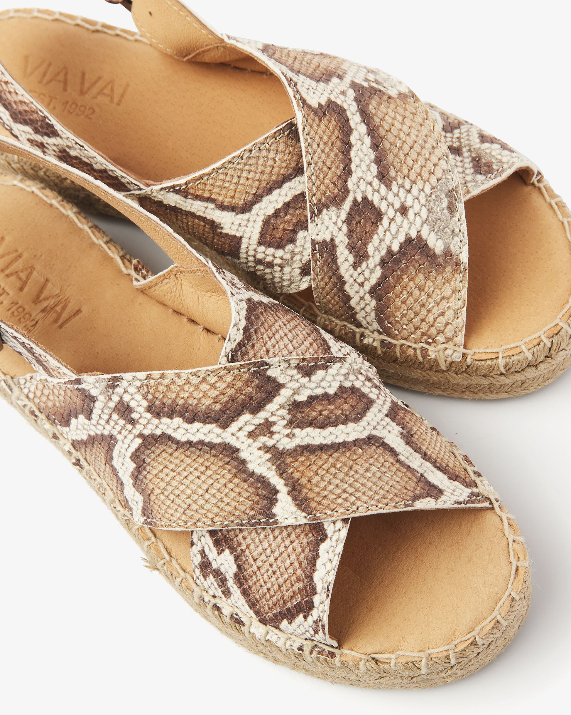 VIA VAI slangenprint espadrilles Mondi Isabella