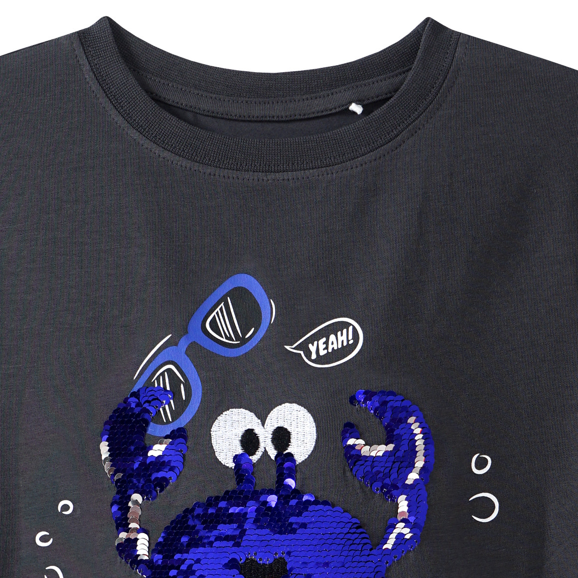 Topolino Jungen T-Shirt mit Wendepailletten dunkelgrau