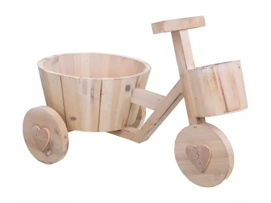 Chariot porte-fleurs en bois marron 39,5x23x25,8h