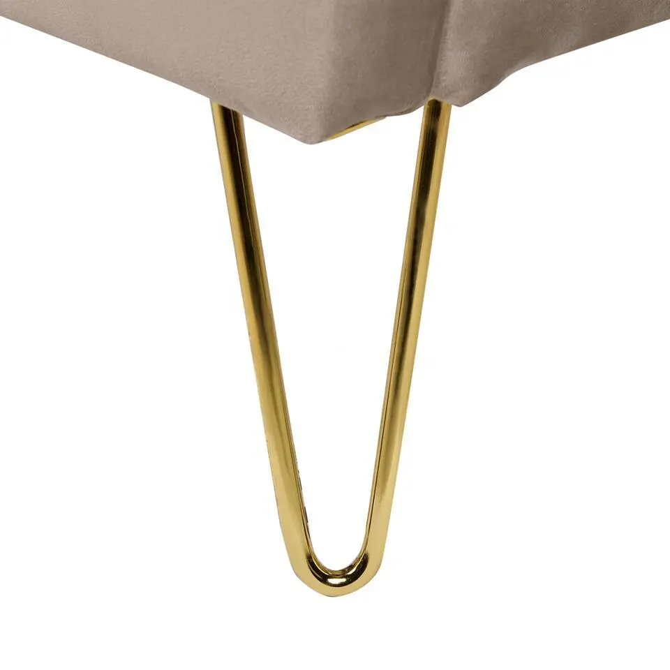 AMBILLOU - Tweepersoonsbed - Taupe - 140 x 200 cm - Fluweel