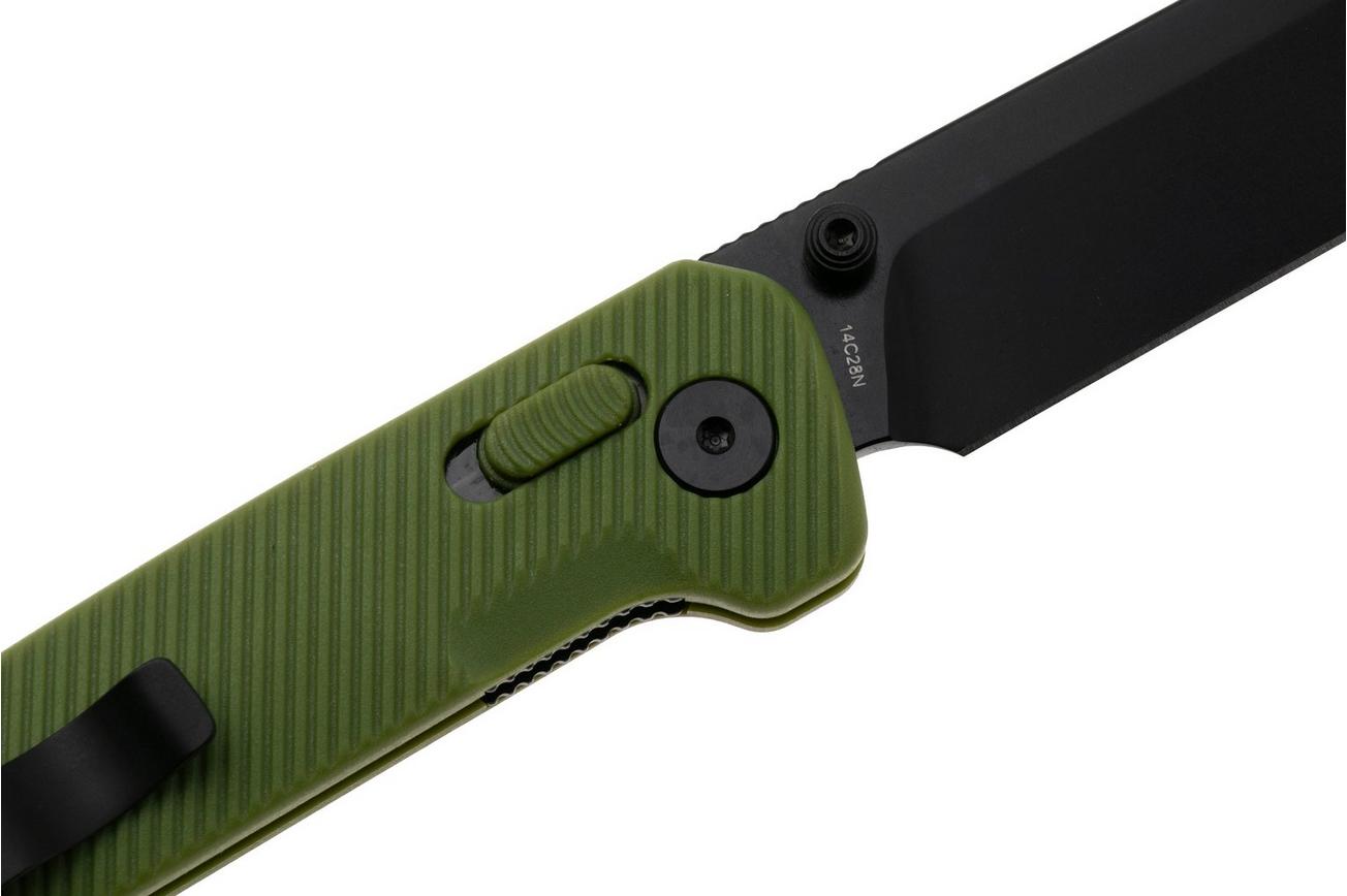 QSP Knife Penguin Glyde QS130GL-B2 PVD 14C28N, Green FRN, zakmes