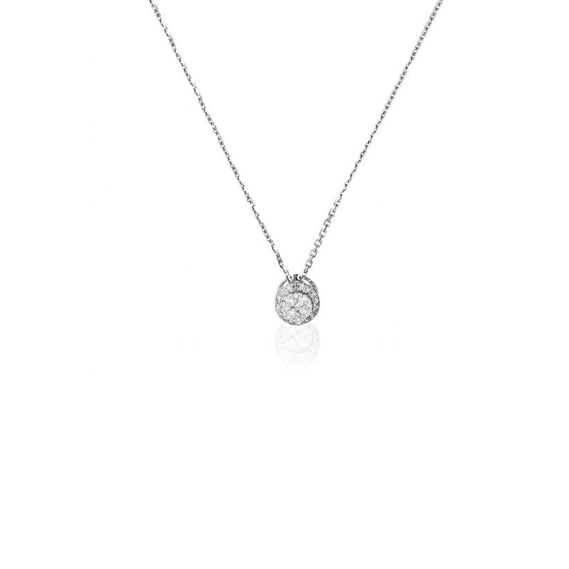 Pendentif Or Blanc et Diamant
