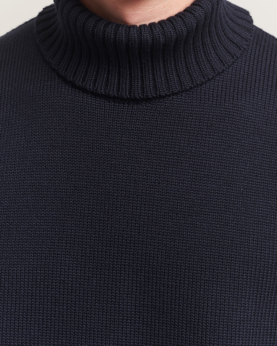 Zanone Virgin Merino Wool Rollneck Navy