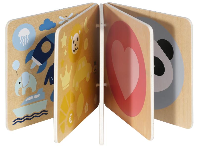 Kindsgut Beschäftigungsspielzeug Holzbuch Farben Kinderbuch aus hochwertigem Holz