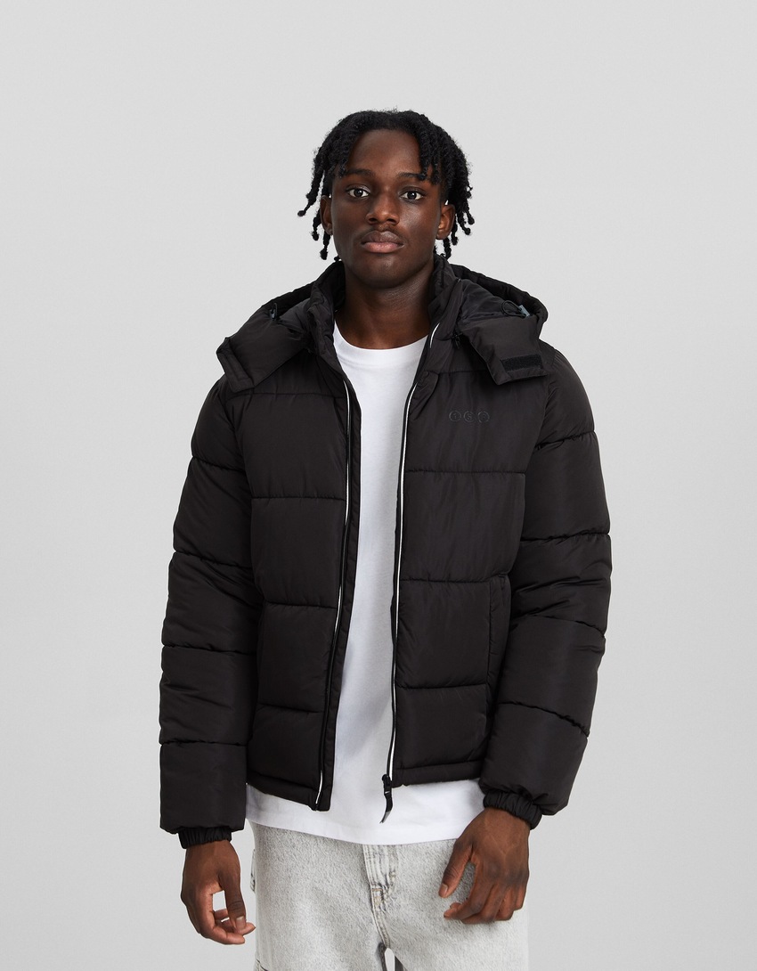 Jaqueta puffer com capuz