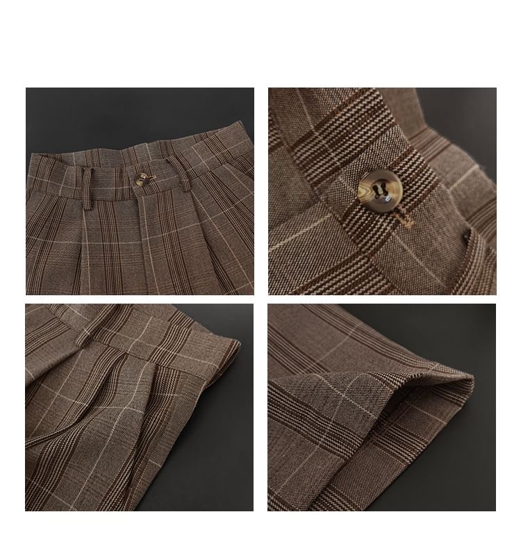 Shira - Geruite wijde pantalon