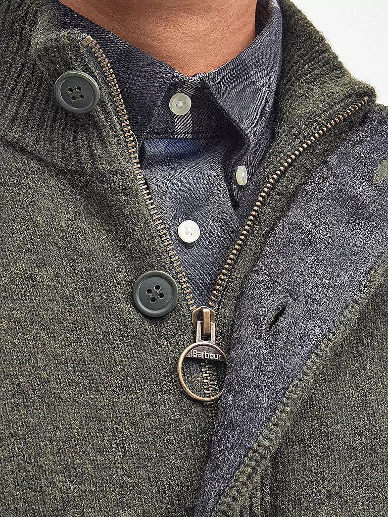 BARBOUR Strickjacke ESSENTIAL olive