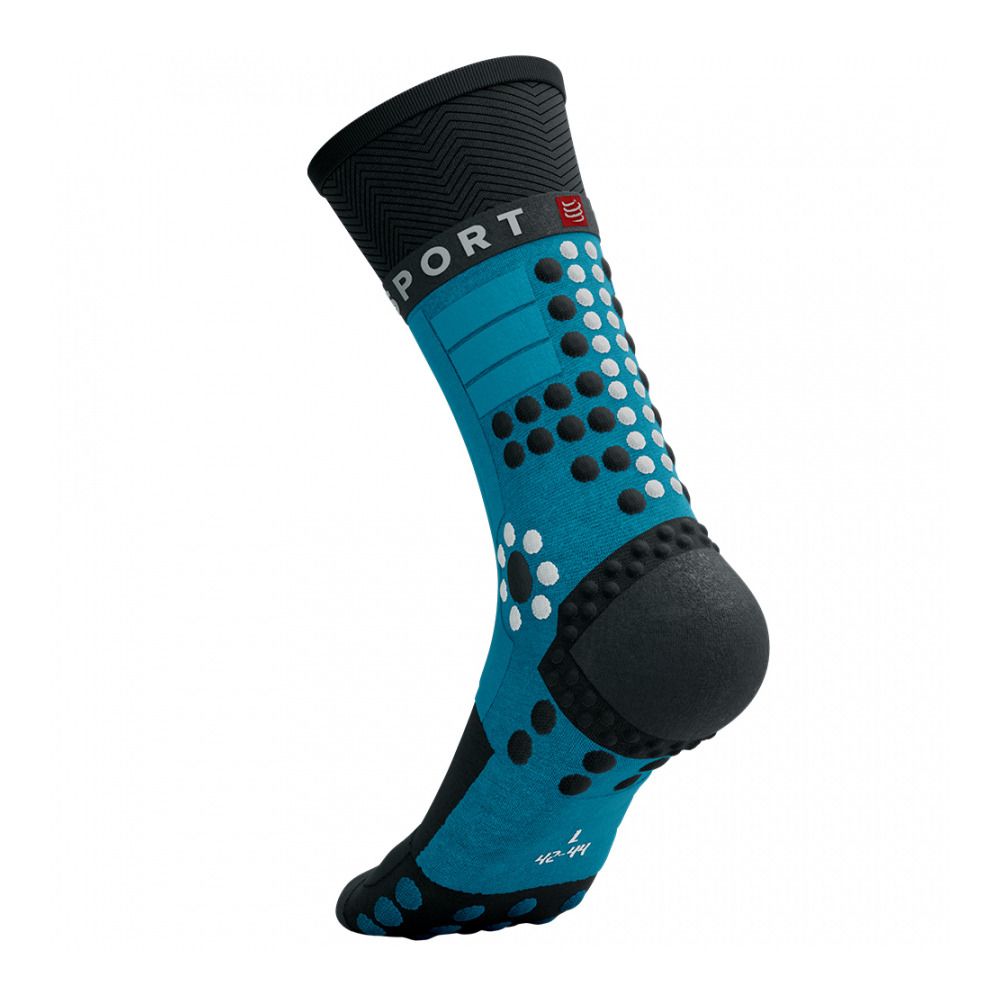 Compressport PRO RACING WINTER TRAIL - Chaussettes mosaic blue/black