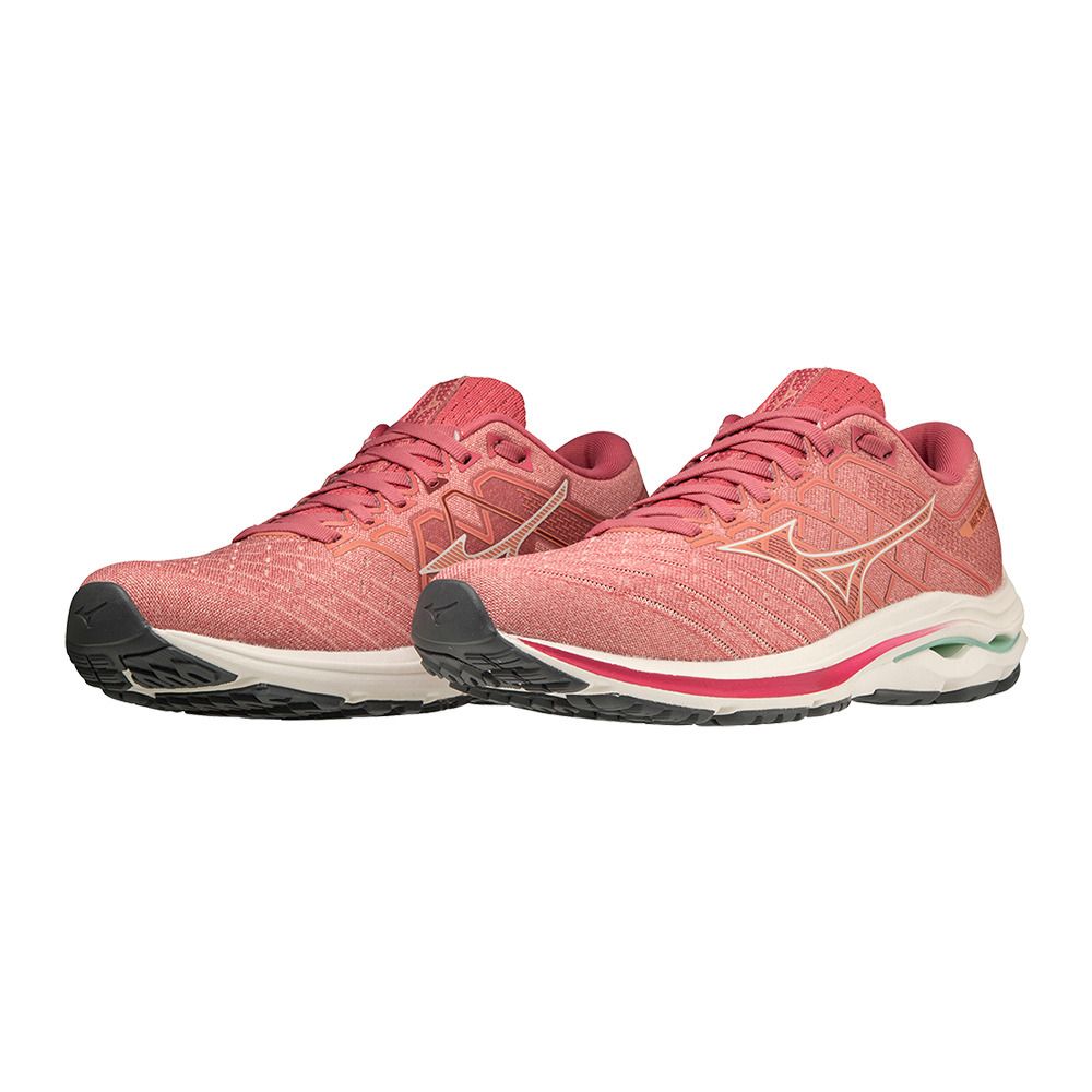 Mizuno WAVE INSPIRE 18 - Chaussures running Femme rosette/snoww/garnetr