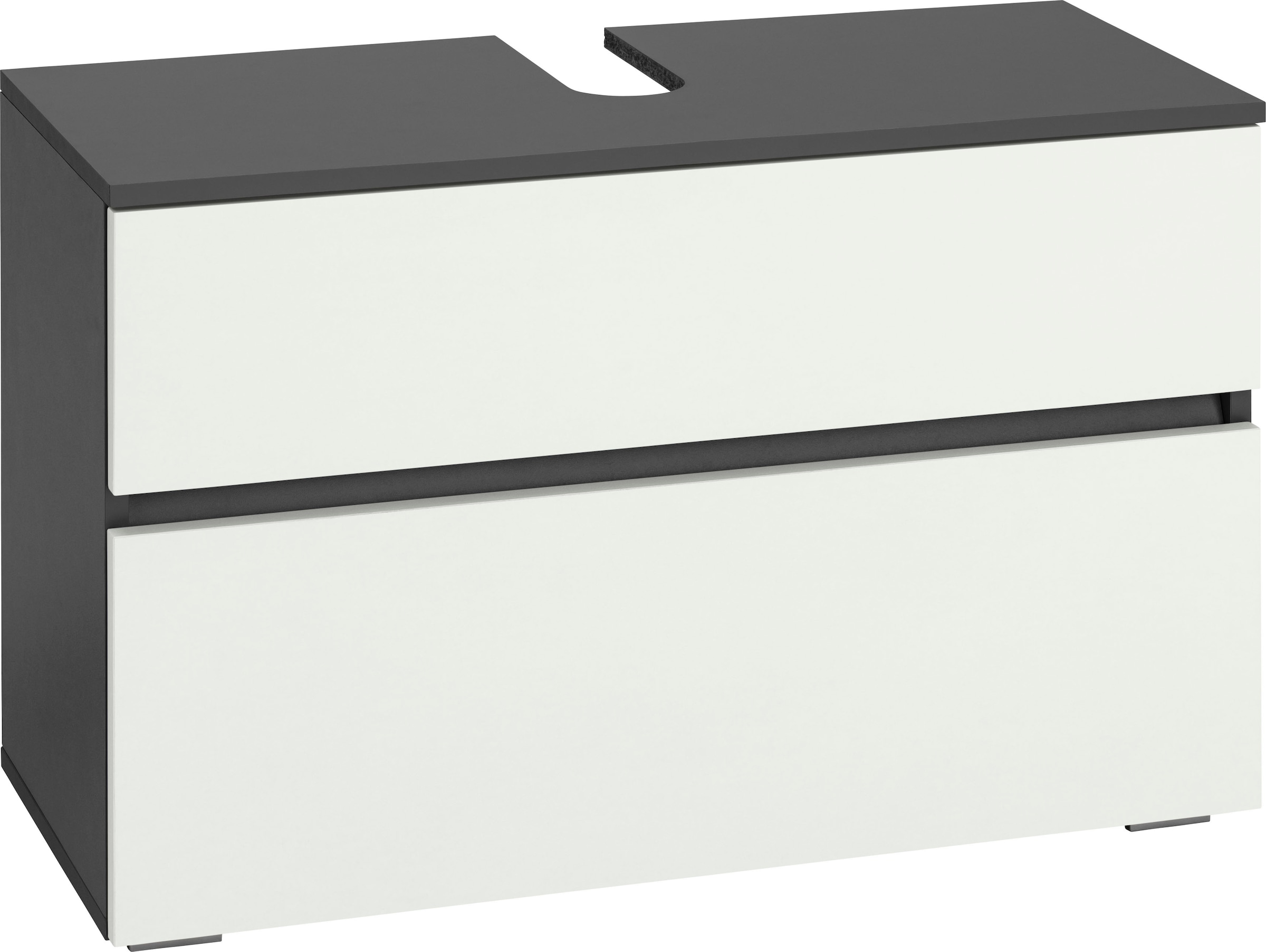 Home affaire Waschbeckenunterschrank »Wisla« Siphonausschnitt, Push-to-open-Funktion, Breite 80 cm, Höhe 55 cm