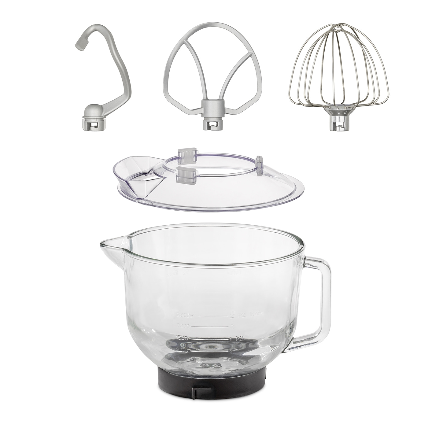 Glasschüssel mit Accessoires