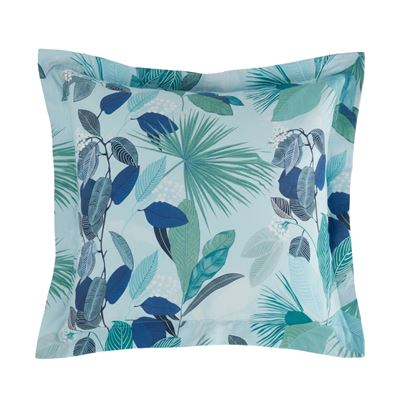 Linge de lit percale feuillage exotique