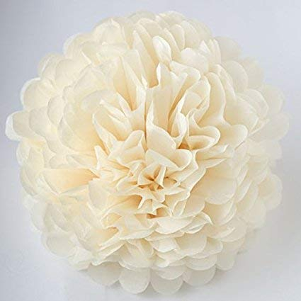 (12-tlg. Set) Papier Pompon's Deko Wabenkugeln Party / Geburtstag / Hochzeit - Gelb / Grau