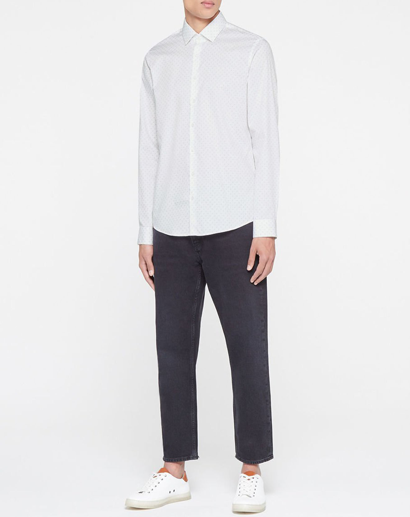 Calvin Klein Chemise slim imprimée Micro Carré blanc/bleu